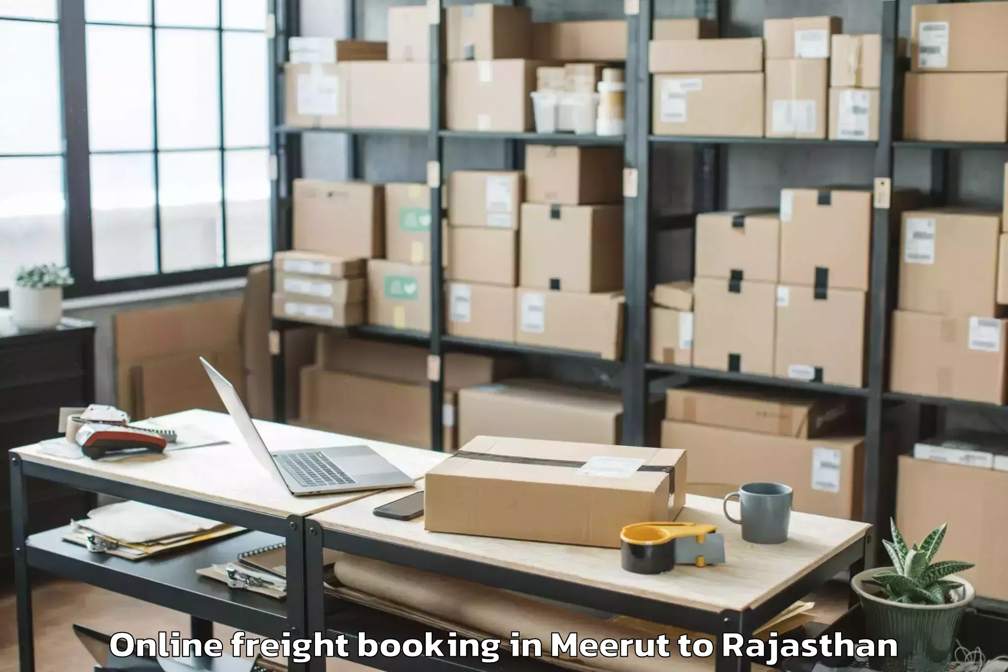 Book Meerut to Chittorgarh Online Freight Booking Online